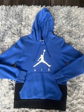 Nike Air Blue & Black Pullover Hoodie with White Jumpman